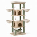 Árbol para gatos de madera y poliéster con múltiples niveles 150 cm beige/verde