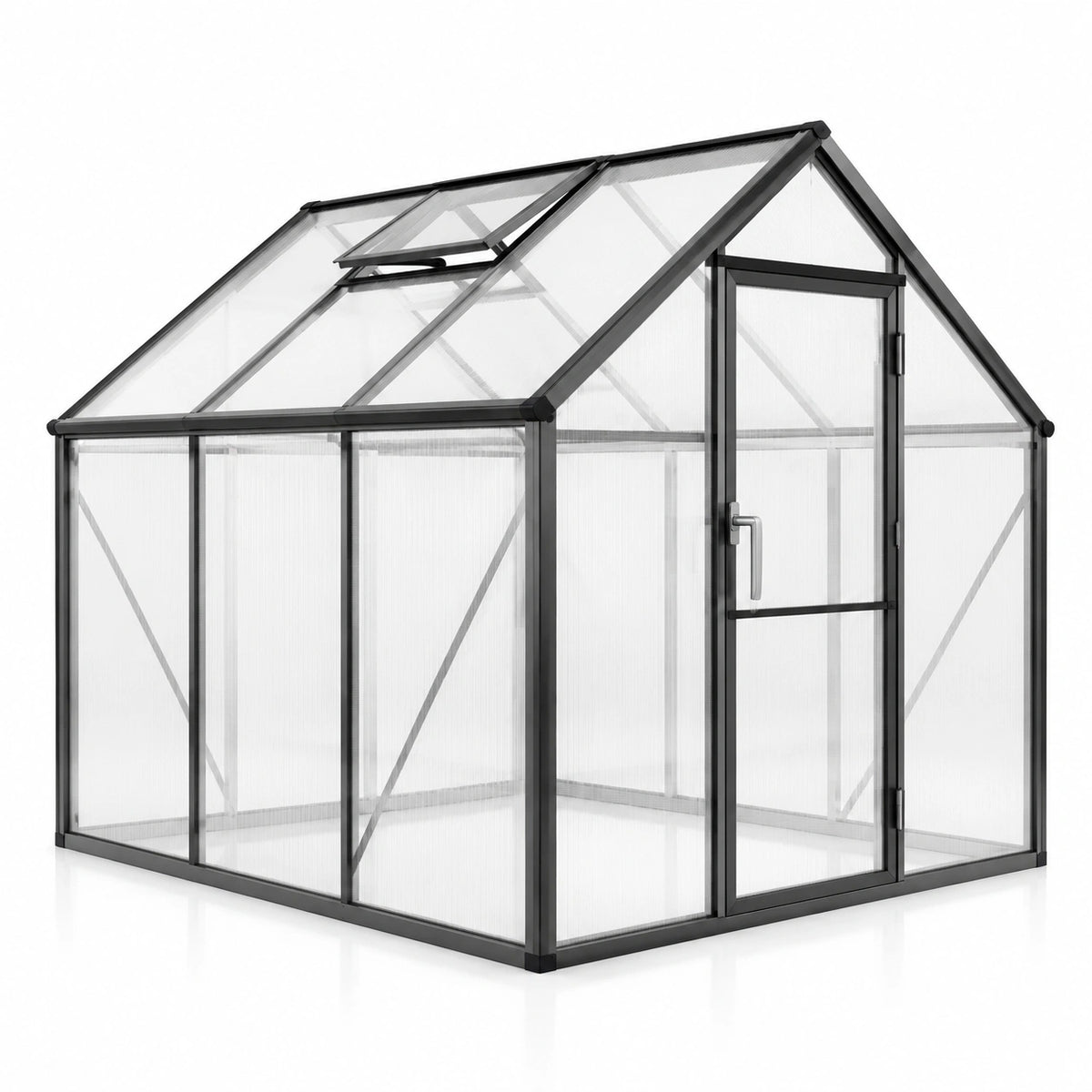 Invernadero de aluminio y policarbonato 250x190x195 cm