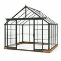 Invernadero de aluminio y vidrio templado 4m x 3m verde oscuro