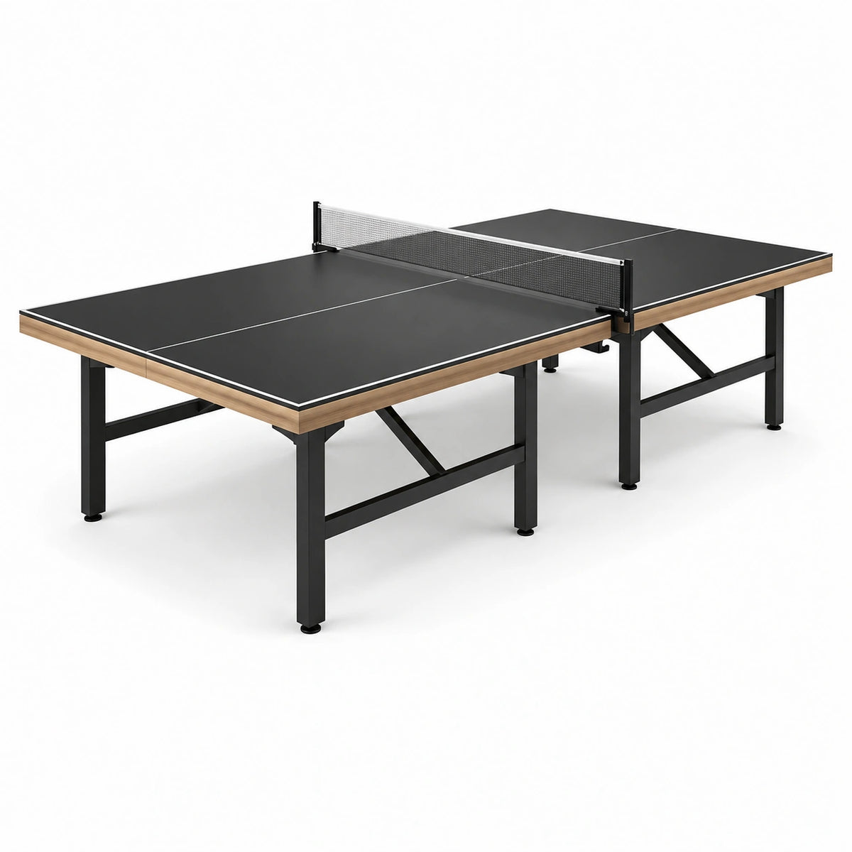 Mesa de ping-pong MDF 274 cm x 152.5 cm con estructura de acero negro