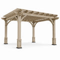Pérgola de madera de cedro 300x300x250 cm beige