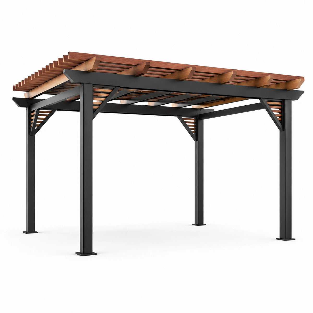 Pérgola de Metal y Madera 300x300x250 cm