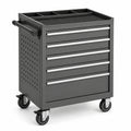 Carro de herramientas de acero con 5 cajones 62 cm negro