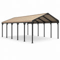 Cochera Exterior de Aluminio con Techo de Policarbonato Beige