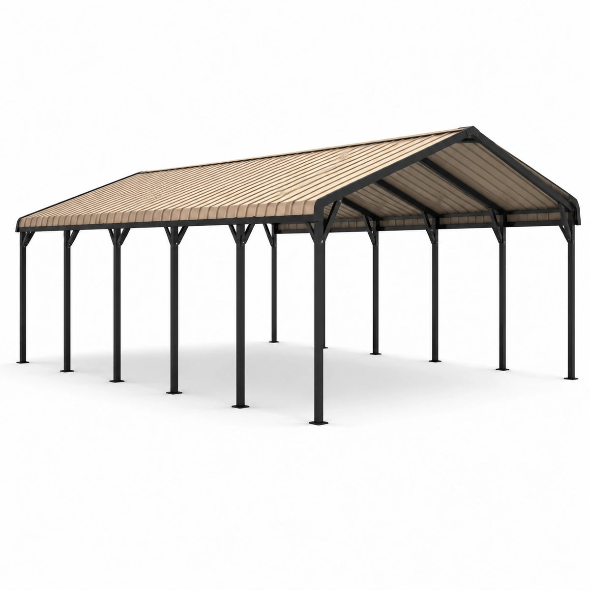 Cochera Exterior de Aluminio con Techo de Policarbonato Beige