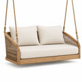 Columpio de madera de teca con cojines beige
