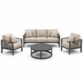 Set de muebles de jardín con estructura de aluminio y cojines beige