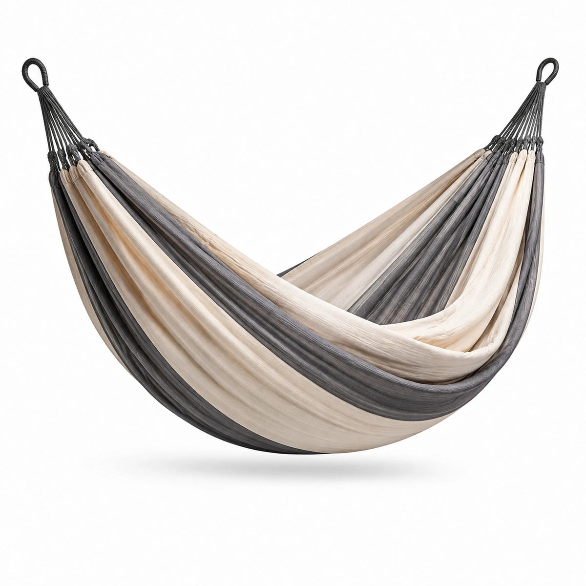 Hamaca de Tela Beige y Gris 200x150 cm